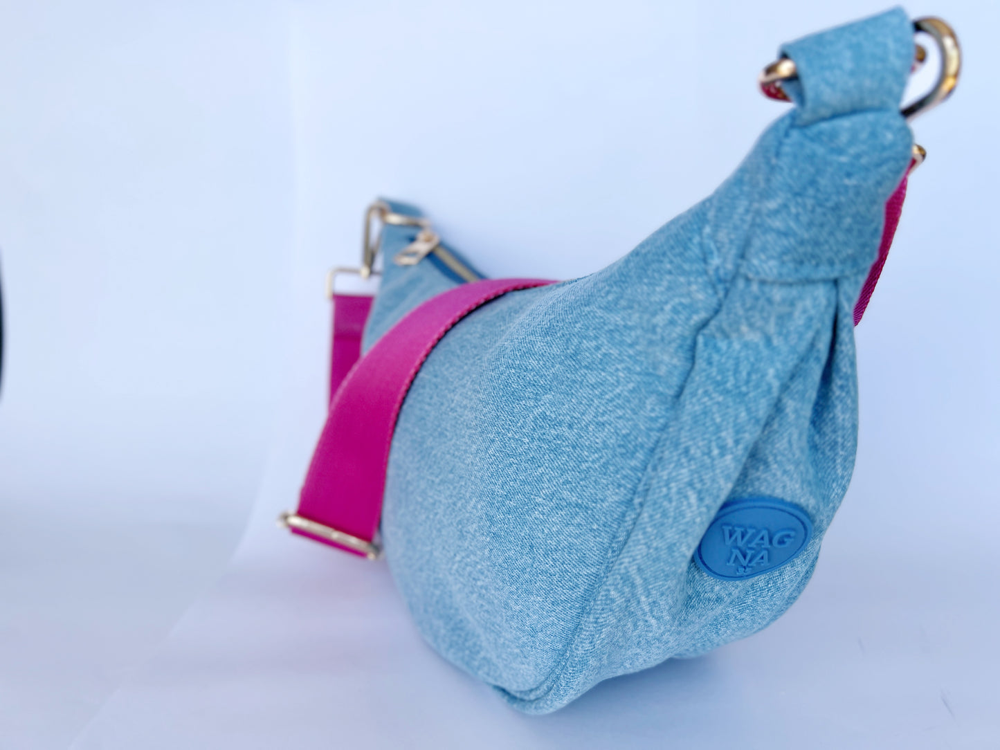 Wagna Denim Luna Bag Fuşya Askılı Çanta