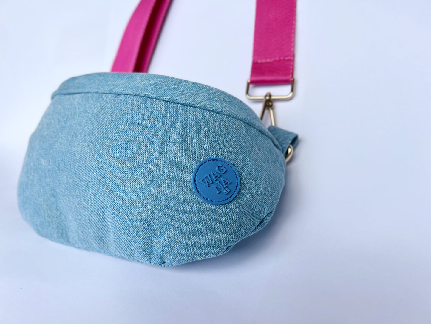 Wagna Denim Berry Bag Fuşya Askılı Çanta