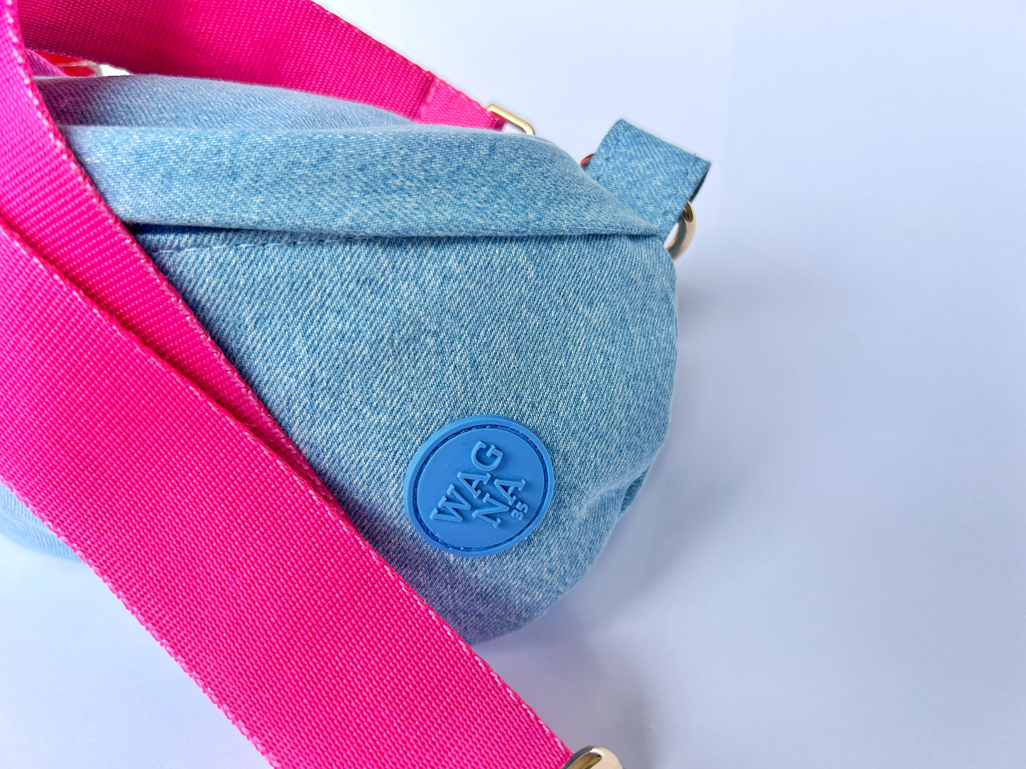 Wagna Denim Berry Bag Fuşya Askılı Çanta