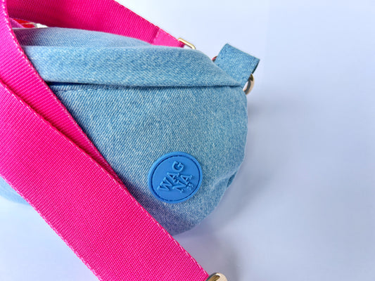 Wagna Denim Berry Bag Fuşya Askılı Çanta